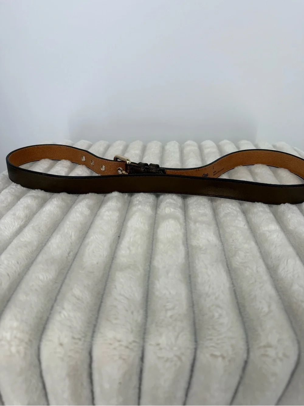 Gap Metallic Brown Leather Women's Belt with Gold Buckle Sz L